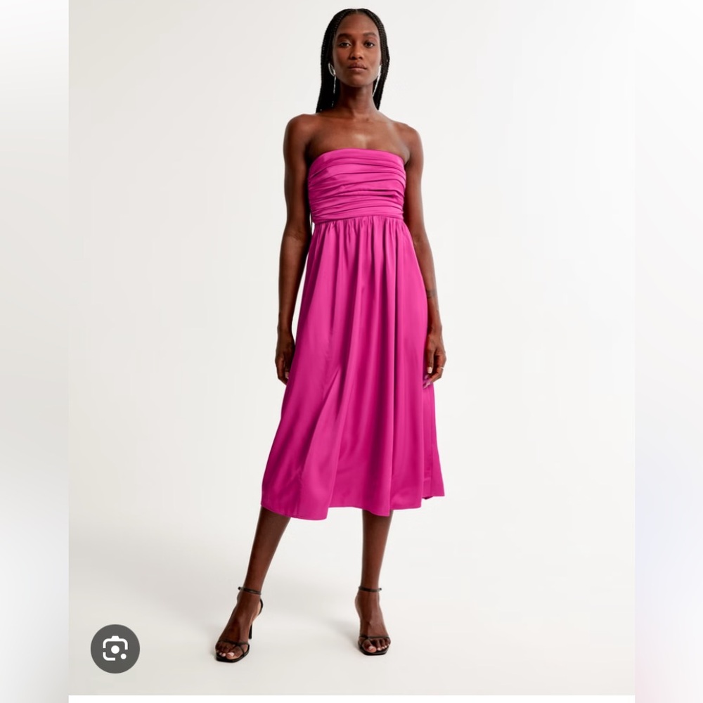 Abercrombie Emerson Ruched Strapless Midi Dress size Small